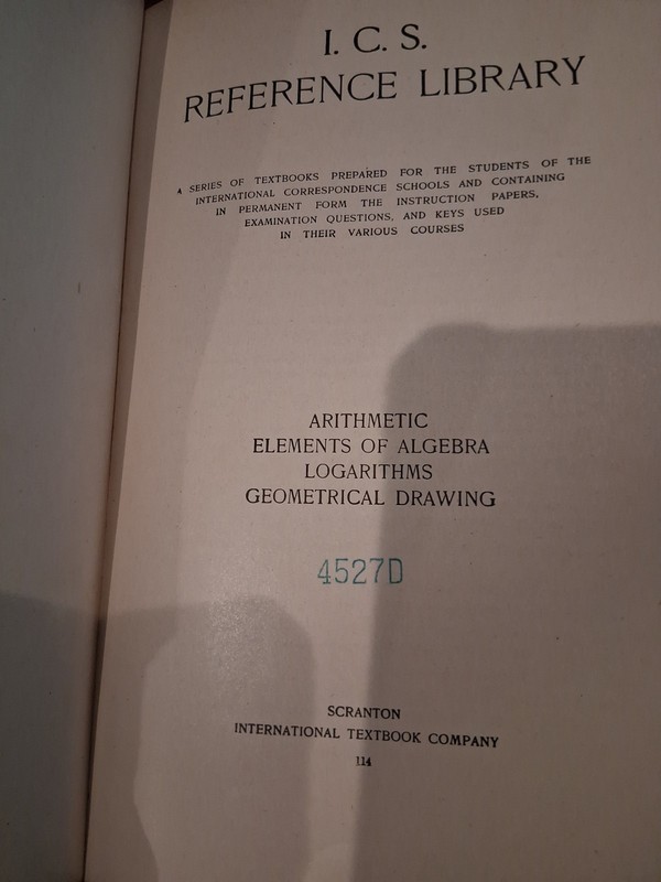 ICS Reference Library mathematics textbook by International Textbook Co 1906 gallery