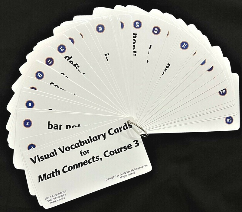 6th Grade – 50 VISUAL VOCABULARY CARDS for MATH CONNECTS, Course 3 (2007)