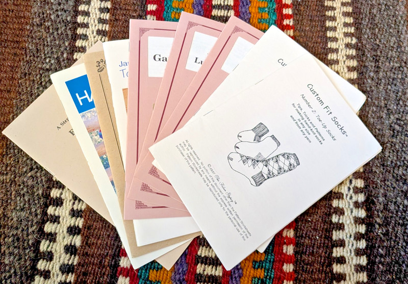 9 Pattern Booklets for Knitting Socks From Spin Off++ Toe-Up Entrelac Gansey