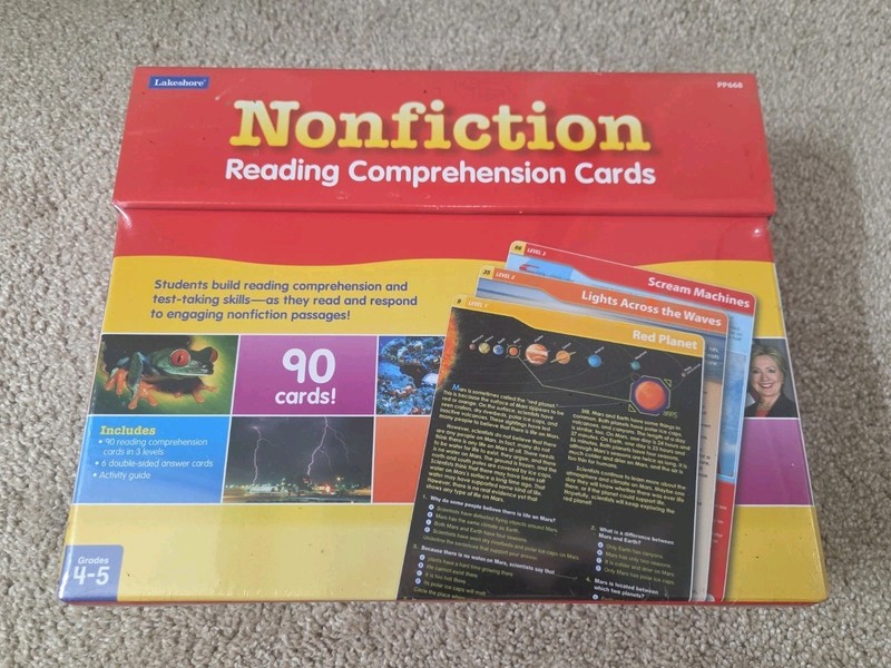 Lakeshore Nonfiction Reading Comprehension Cards Grades 4-5 New Homeschool