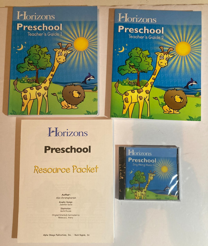 Lot HORIZONS Preschool TEARCHER’S GUIDE 1 and 2 Resource Packet CD of 4