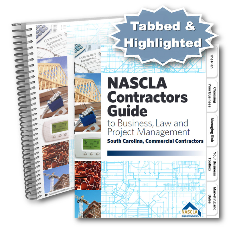 Pre-Tabbed & Highlighted NASCLA South Carolina Commercial Contra 9th Editiion