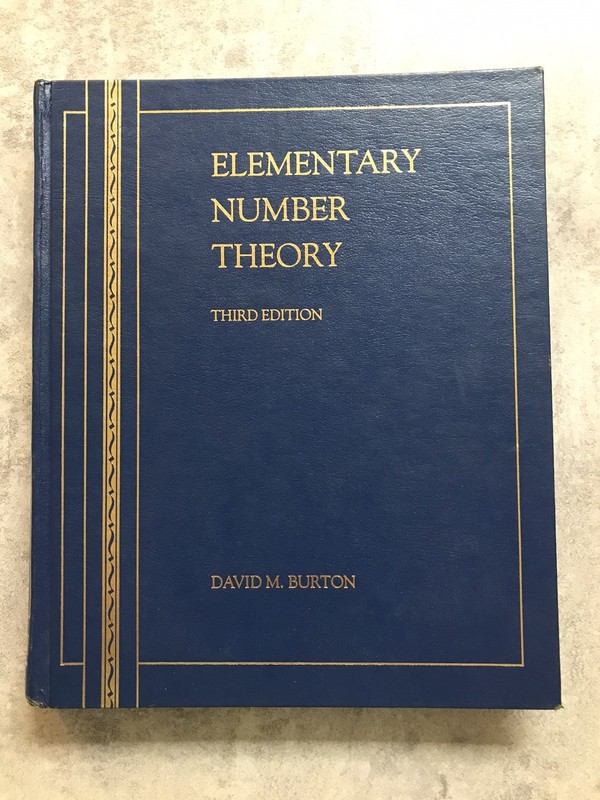 Elementary Number Theory By David M. Borton Third Edition (1994 Hardcover)