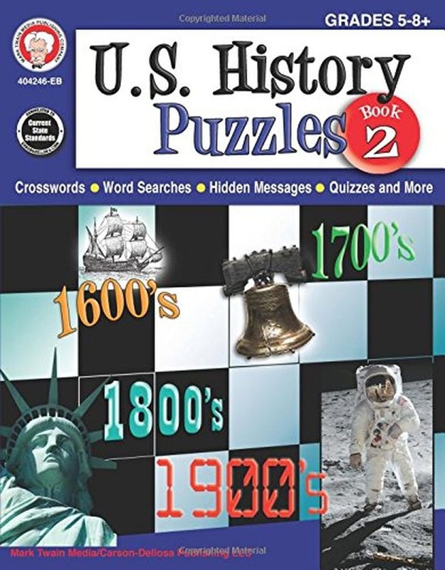 Mark Twain US History Puzzle Book 2, Crossword Puzzle, Word Search and More …