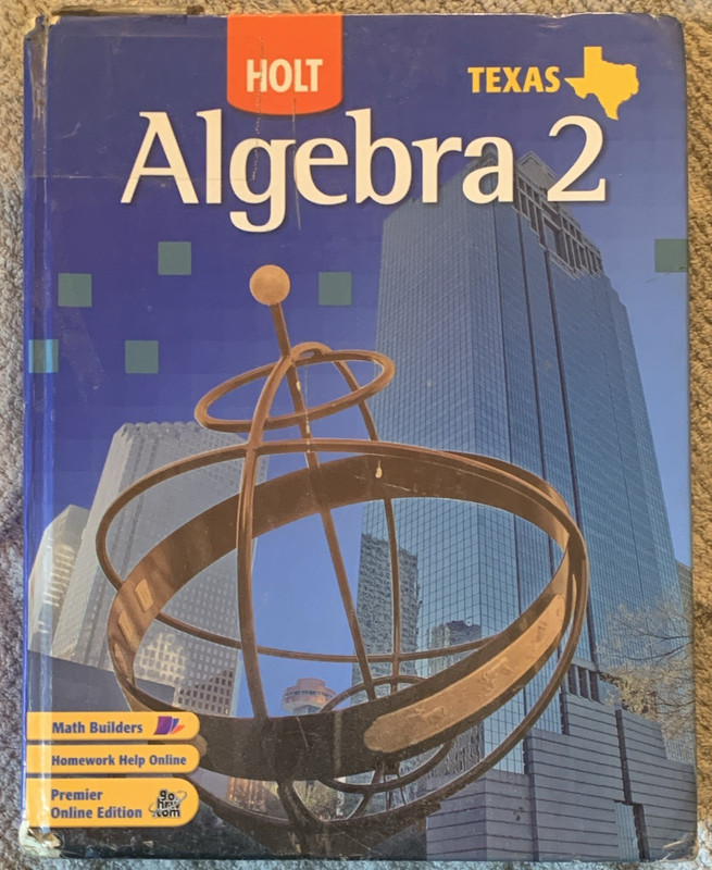 Holt Algebra 2 Texas Edition Hardcover Textbook High School Mathematics