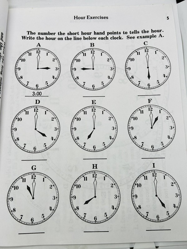 Basic Skills Telling Time Workbook by Bearl Brooks Book 13 EEW-13 ESP 1993~D1 09 gallery