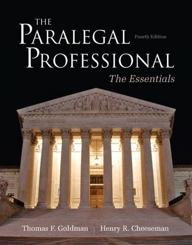 The Paralegal Professional The Essentials by Thomas F. Goldman