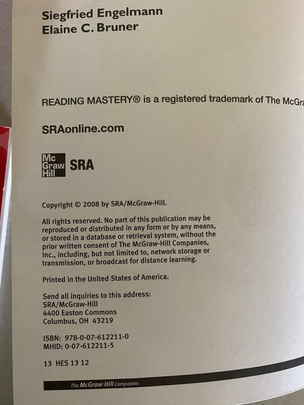SRA Reading Mastery Signature Edition Grade K Book C Presentation 5 Workbooks gallery