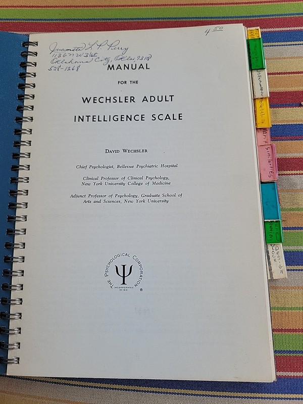 WAIS Wechsler Adult Intelligence Scale Manual 1955 David Wechsler gallery