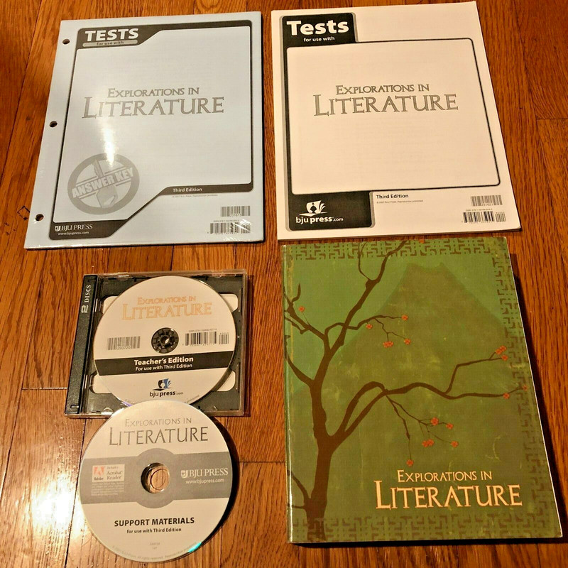 BJU 7th Grade Explorations in Literature 4th Ed Text, Tests, Answers Key, TE CDs
