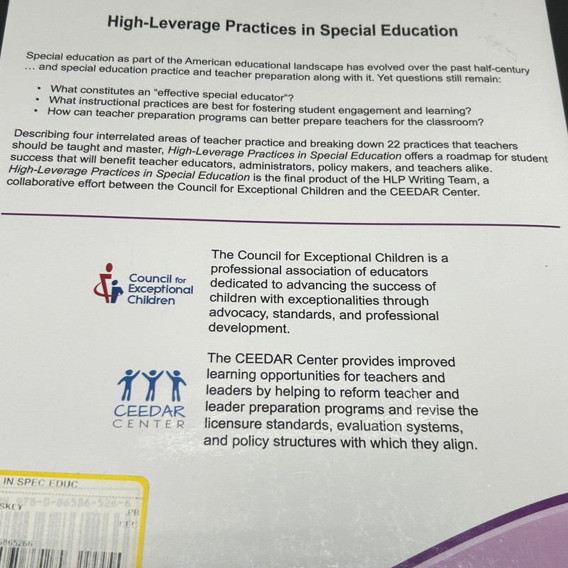 High-Leverage Practices in Special Education McLeskey 2017 Paperback 1st Edition gallery