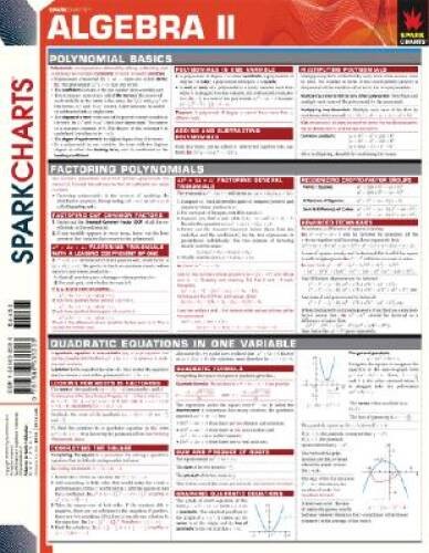 Algebra II (SparkCharts) – Pamphlet By SparkNotes – GOOD