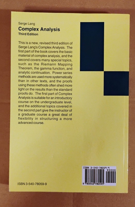 Complex Analysis by Serge Lang (1997) gallery