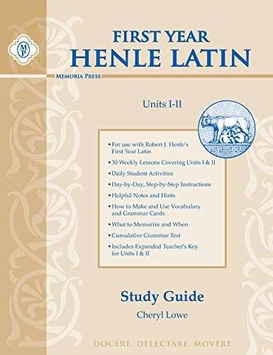 Henle Latin I Study Guide – Paperback, by Cheryl Lowe; Martin – Very Good j