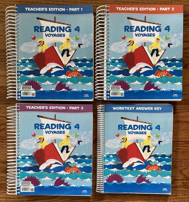 BJU Press Reading 4 Voyages Teachers Edition Parts 1 2 3 and Worktext Answer Key