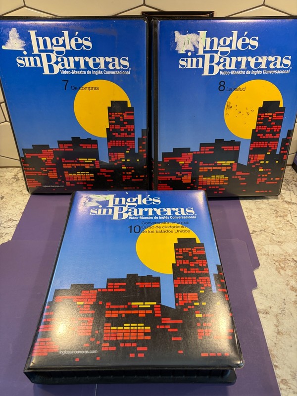 THREE (3) Inglés Sin Barreras Edition Volumed 7 8 & 10 Translation VHS Sets