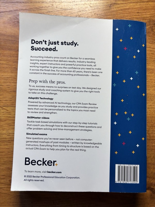 Becker Professional Education Financial CPA Exam Review V 4.2 [2022] VG COND gallery