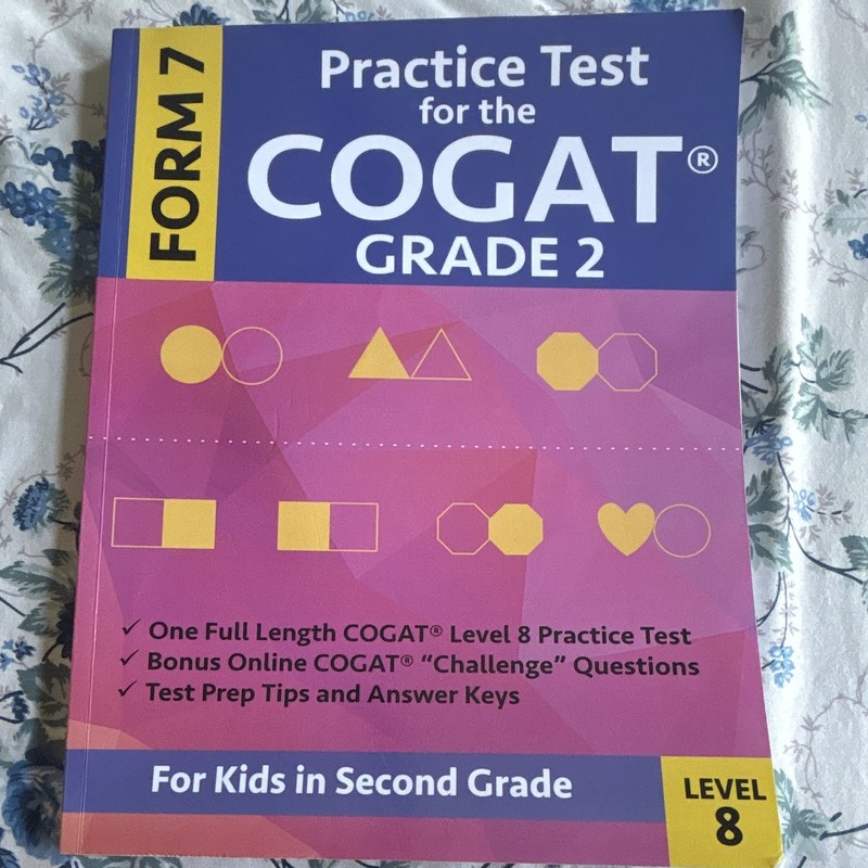Practice Test for the CogAT Grade 2 Form 7 Level 8 Study Guide PB Answer Keys