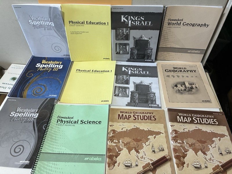 Lot of 19 Abeka Grade 9 Mixed Teachers Keys Student Workbooks - Never Used