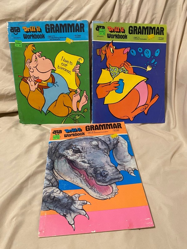 ATA Drill It Workbook/Answers 3 Books 1982 Children Grammar Writing Punctuation