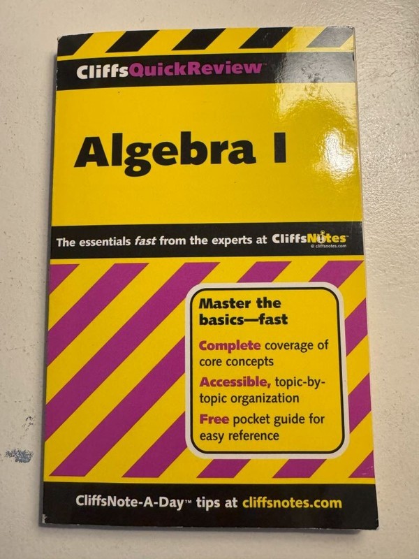 CliffsQuickReview Algebra I by Jerry Bobrow (2001, Paperback) GREAT CONDITION