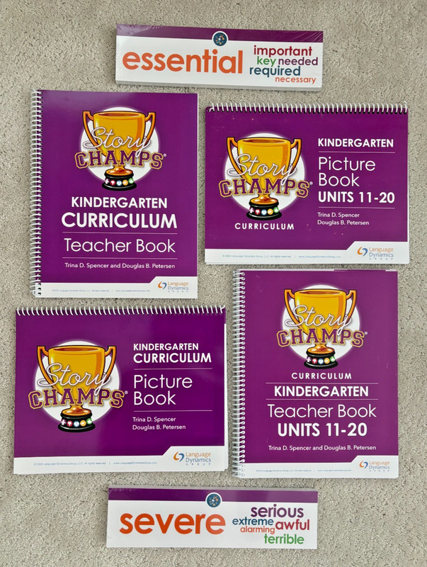 Story Champs- Kindergarten Curriculum- 4 books and 2 vocabulary packs