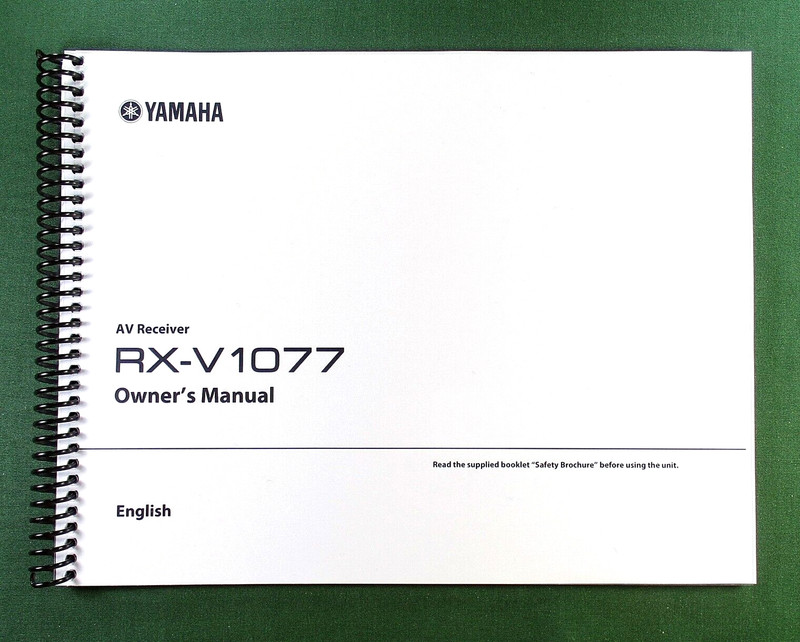 Yamaha RX-V1077 Instruction Manual: Full Color 156 Pages & Protective Covers!