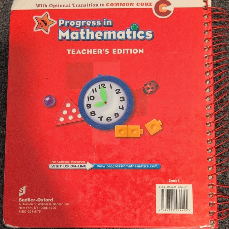Sadlier-Oxford Progress in Mathematics Grade 1 Teacher’s Edition Spiral 2012 gallery