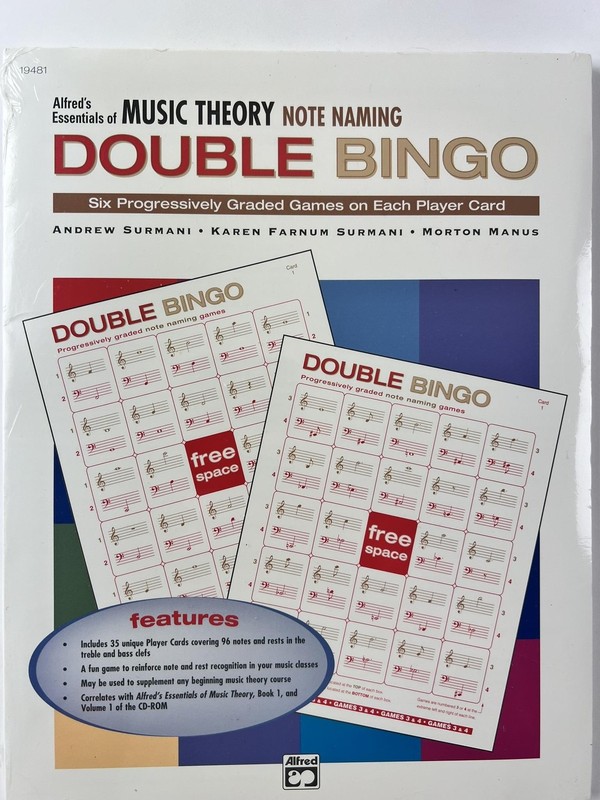 Alfred’s Essentials Music Theory Note Naming Double Bingo Game New Sealed 19481