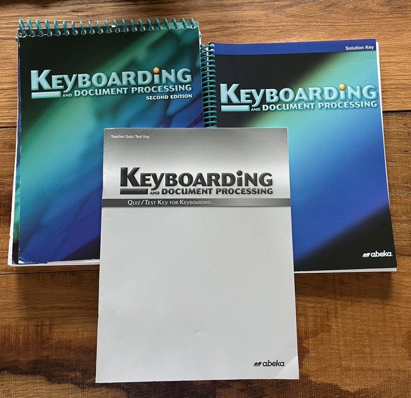 ABeka Keyboarding Student Book Solution Key Teacher Quiz Test Key Typing
