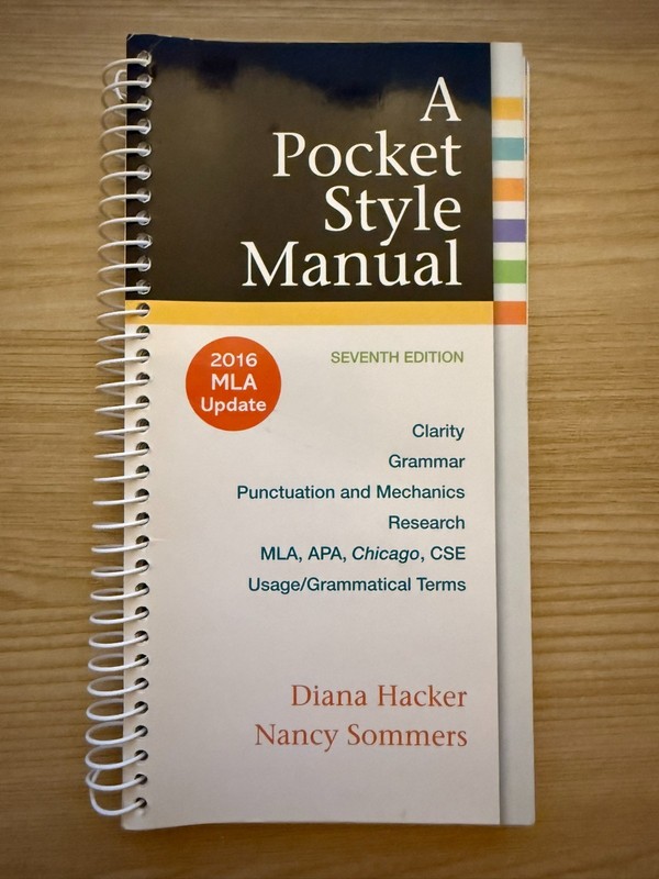 Pocket Style Manual 2016 MLA Update Edition – Diana Hacker and Nancy Sommers NEW