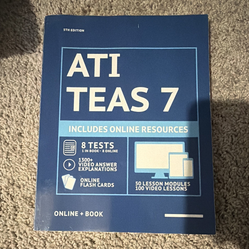 Kaplan ATI TEAS 7 Study Guide Smart Edition Series 5th Ed Book + Online