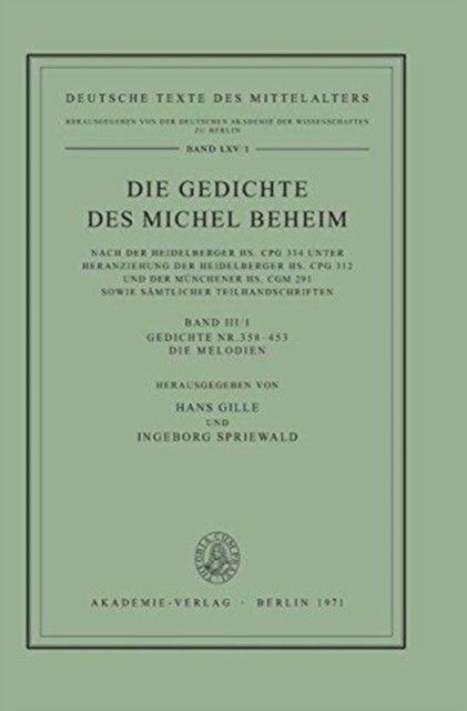 Gille – Die Gedichte des Michel Beheim Band III/1 Gedichte Nr. 358-4 – X555z