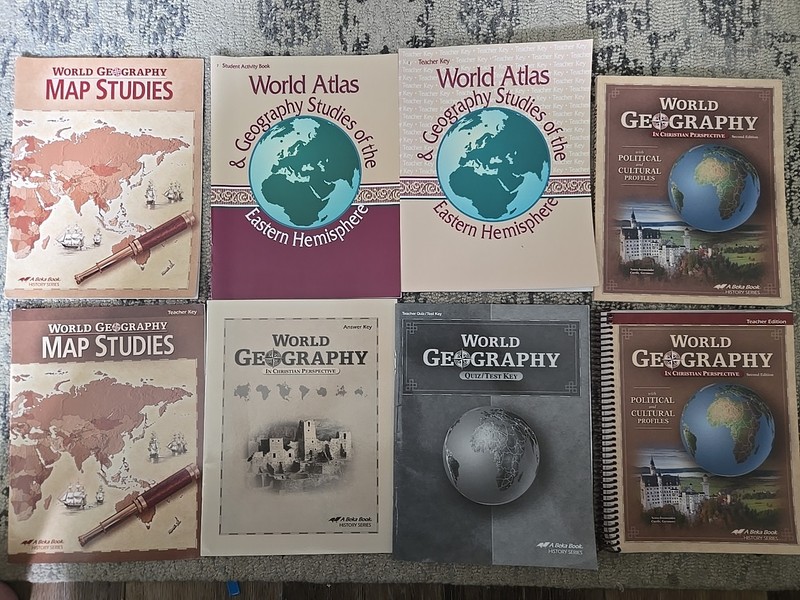 Abeka World Geography Atlas 7th Grade 2nd Edition 8 Book Lot Homeschool Set Map