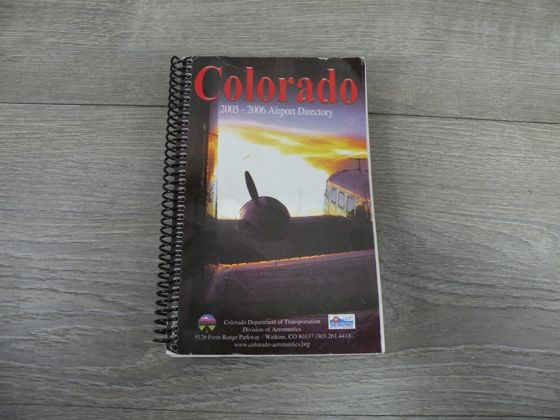 Colorado Airport Directory 2005-2006 Aviation Reference Book Spiral Bound DOT