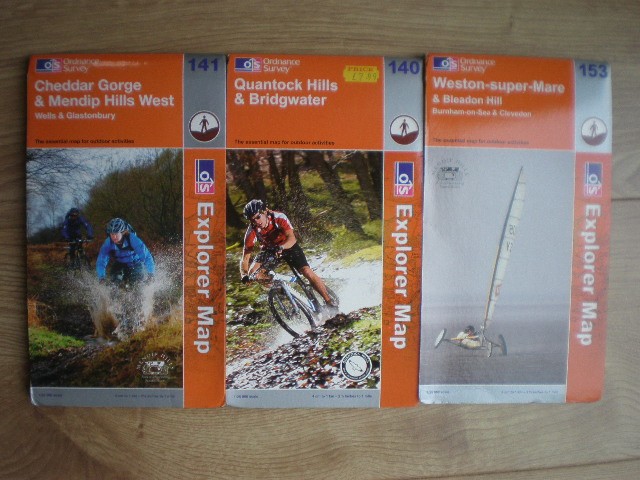 140 141 153 QUANTOCK HILLS WESTON CHEDDAR GORGE EXPLORER ORDNANCE SURVEY MAPS OS