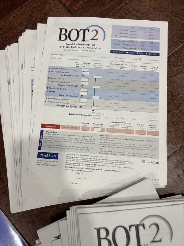 BOT-2 Bruininks-Oseretsky Motor Proficiency Test Manual, Easel, Record Forms gallery
