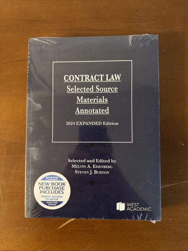 Contract Law Selected Source Materials Annotated 2024 Eisenberg New Sealed