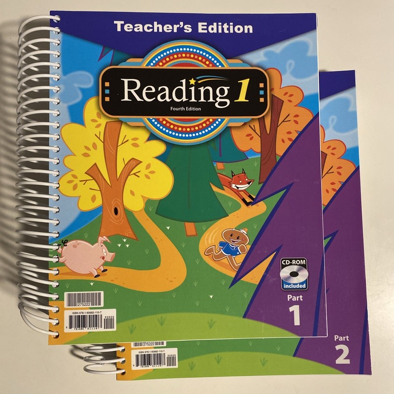 BJU Press Reading 1 Teacher’s Edition Books/Parts 1 & 2 (4th ed) with CD