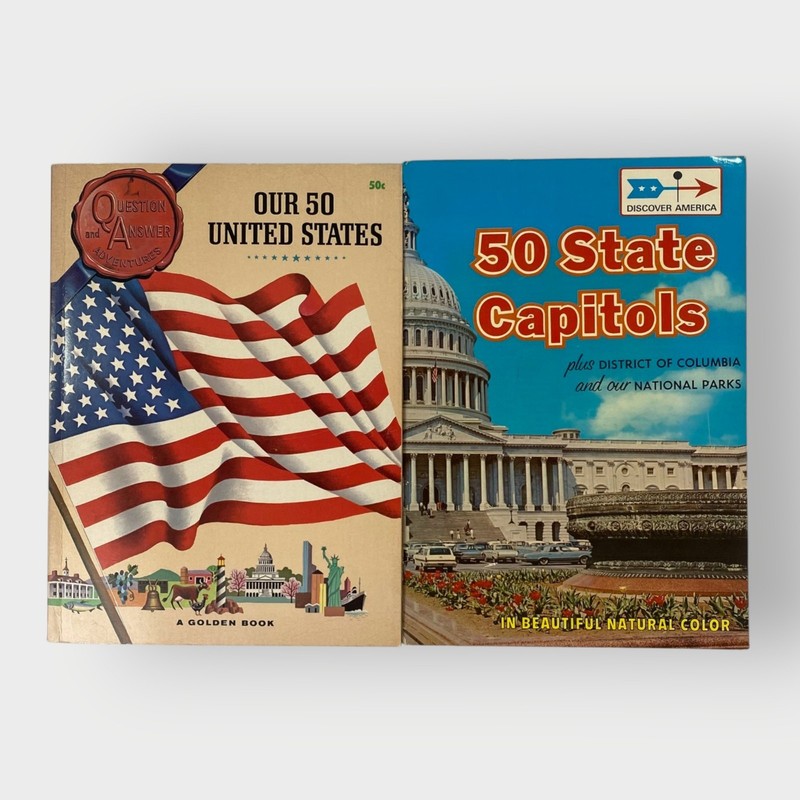 Vtg Homeschool Classroom Bundle 50 United States and Capitols Books