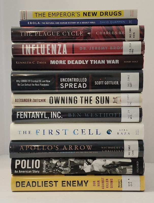 Lot of 12 Books about Diseases VACCINES Pandemic PLAGUE Polio INFLUENZA Ebola