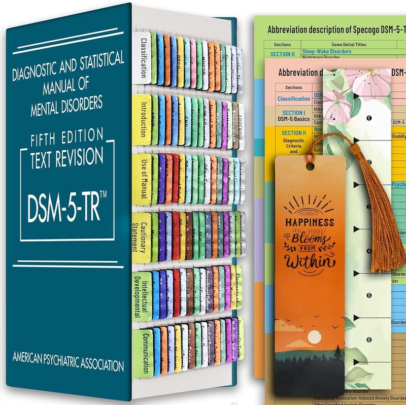 Index Tabs for Diagnostic and Statistical Manual of Mental Disorders DSM-5-TR