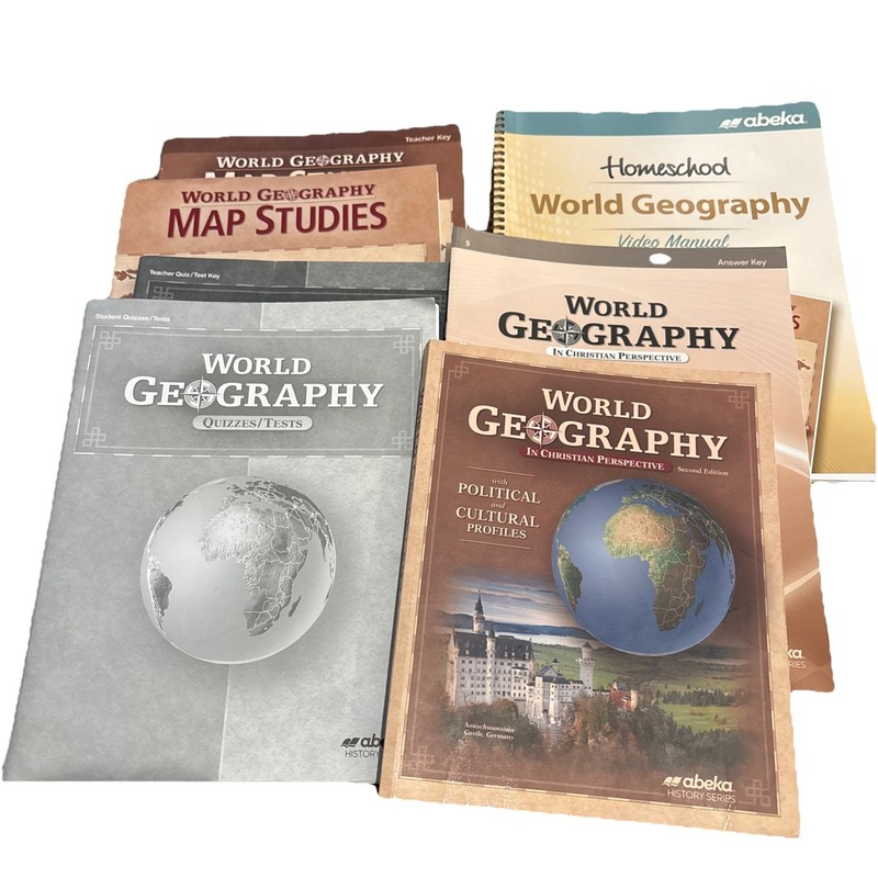 Abeka Grade 9 World Geography Curriculum Lot Text and Teacher Keys