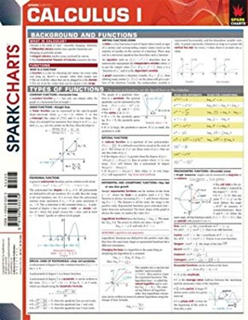 Spark Charts – Calculus I Paperback SparkNotes Staff