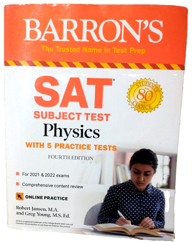 Barron’s SAT Subject Test Physics Fourth Edition for 2021 & 2022 exams A71