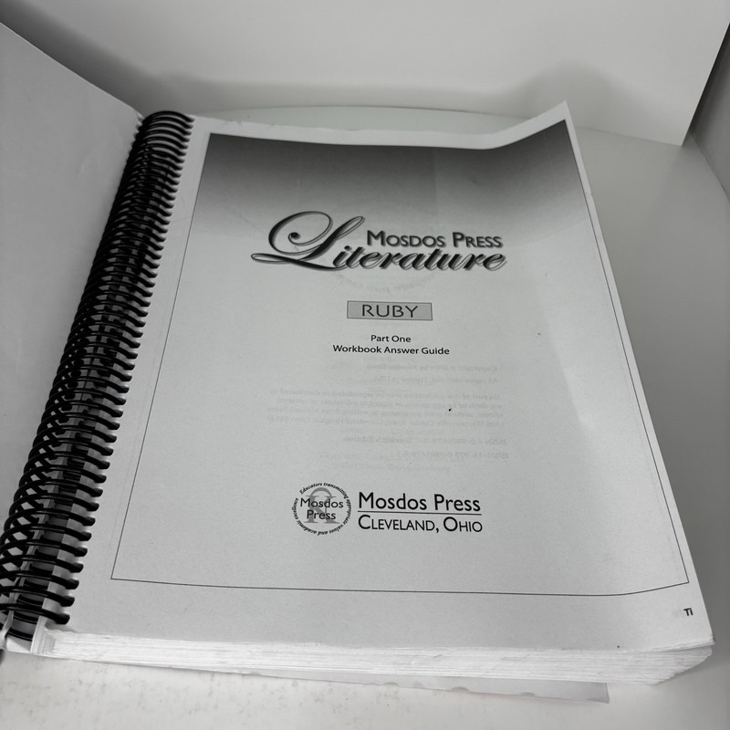 Mosdos Press Literature: Ruby, Teacher’s Edition Part One- Good gallery