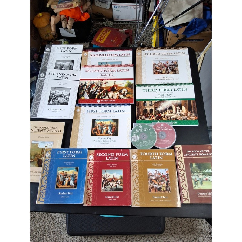 Memoria Press Latin Forms 1-4 Curriculum Set Teacher Student Books Incomplete