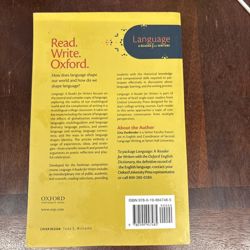 Language : A Reader for Writers by Gita DasBender (2013, Trade Paperback) gallery