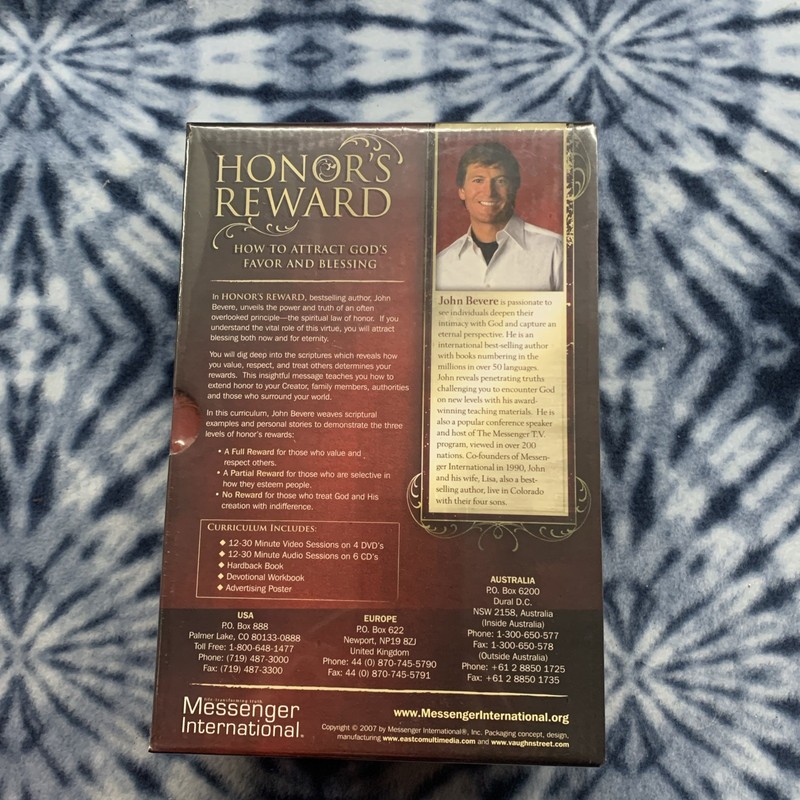 Honor's Reward John Bevere Boxed Set 4 DVD’s 6 CD HC Book PB Workbook Brand NEW gallery