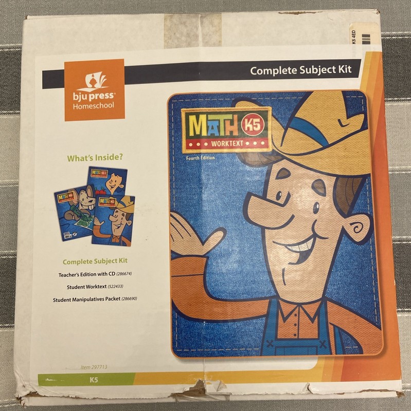 NEW BJU Press K5 MATH Complete Subject Kit 4thEd TE Worktext Manipulatives +CD gallery